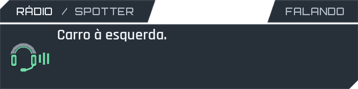 Widget Rádio com ícone verde durante a fala do spotter